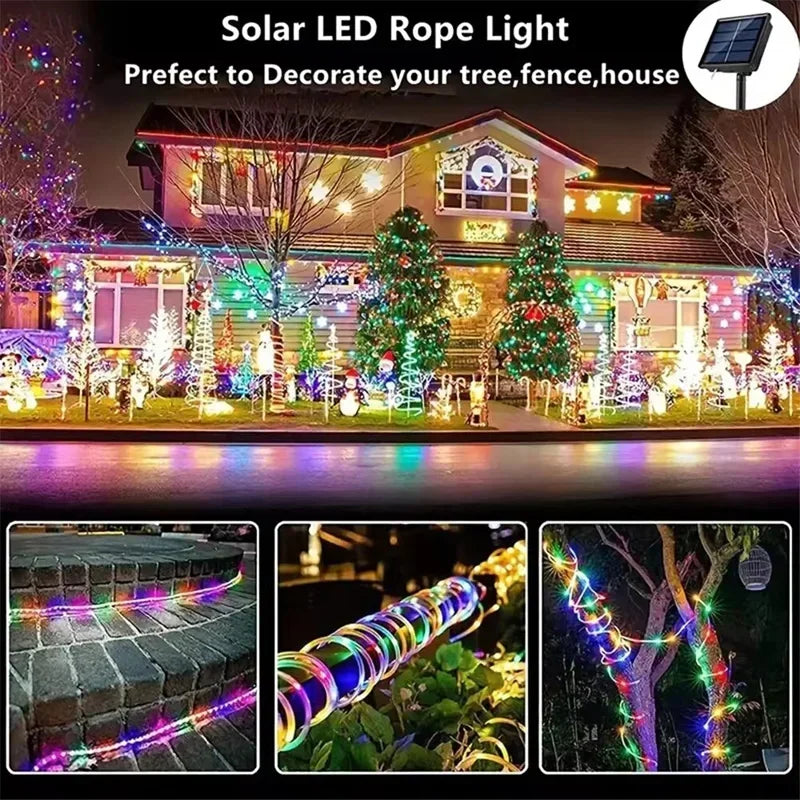 Solar Rope Outdoor Fairy String Lights