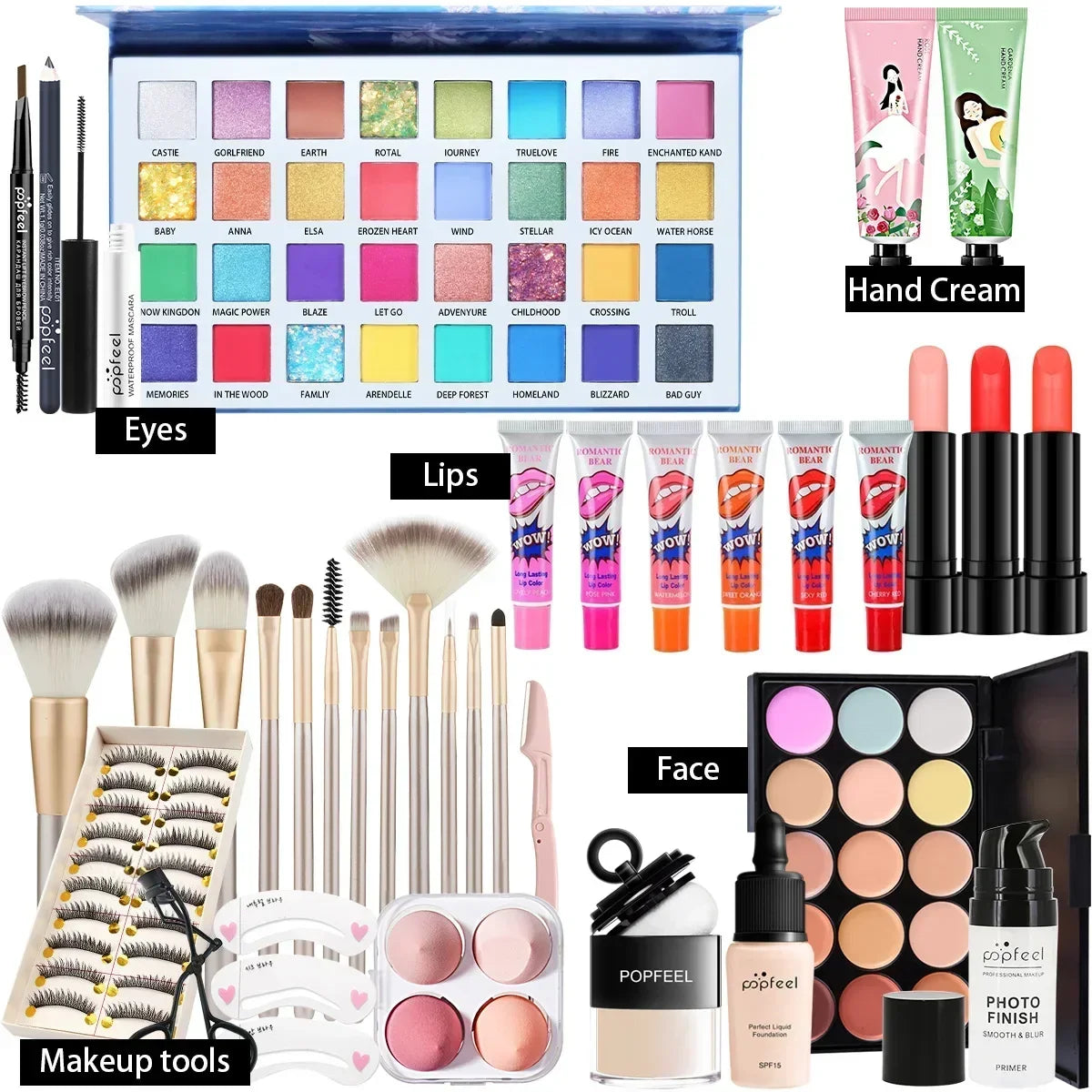 Eye shadow Foundation Lip Gloss Blush Brushes Eyeliner