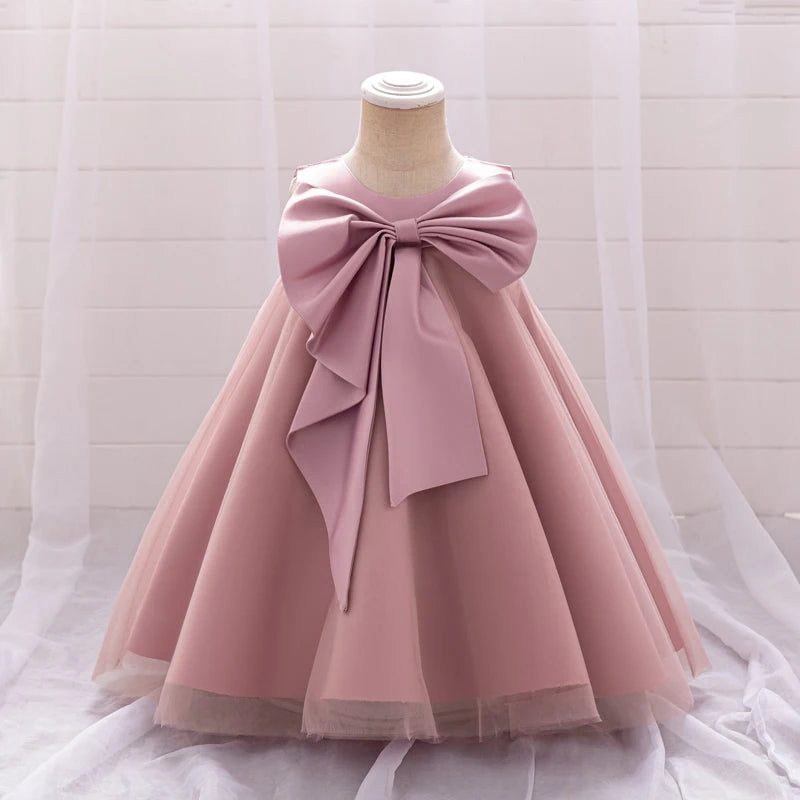 Big Bow Luxury Baptism Ball Gown Princess Dress