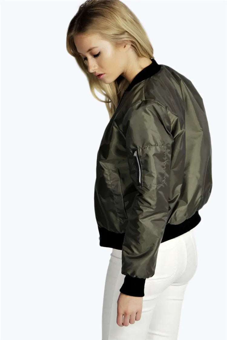 Women Vintage Bomber Jacket
