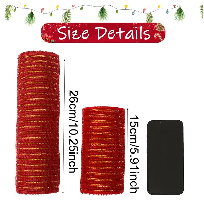 1Roll Christmas Mesh Ribbon DIY Bow