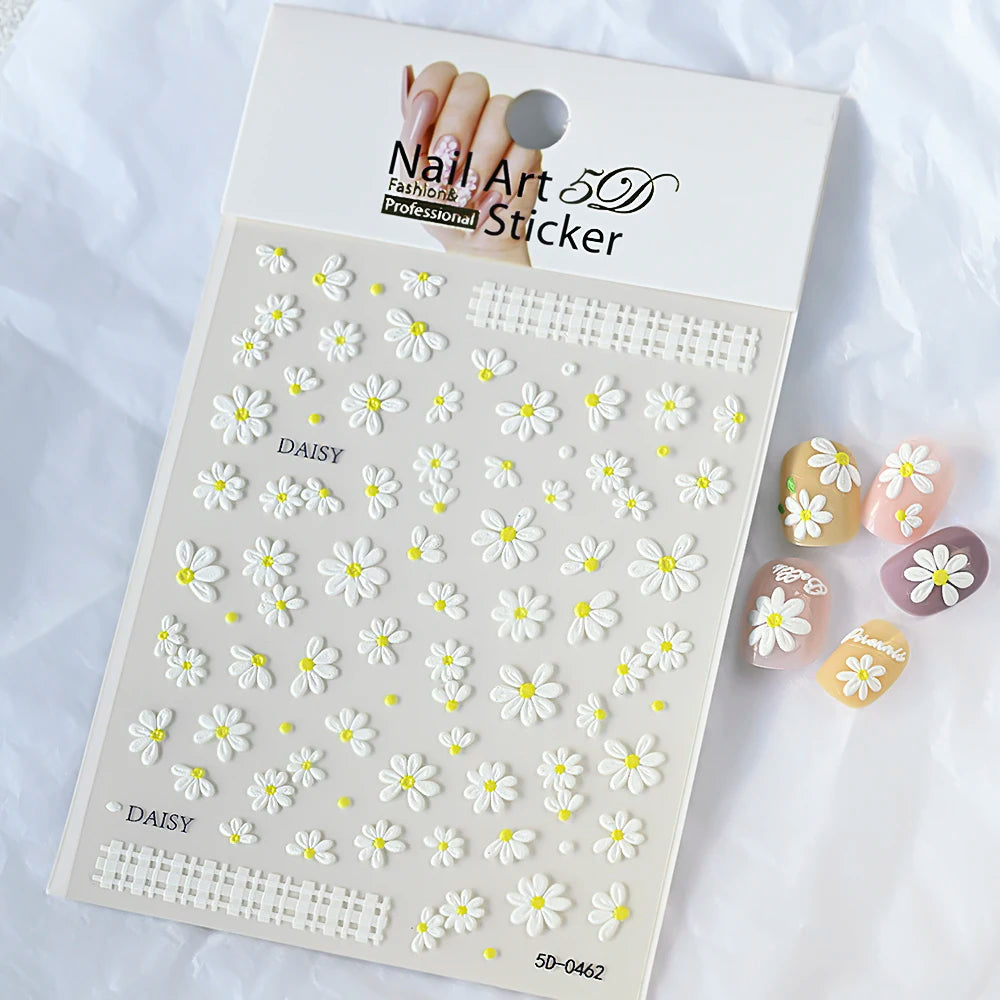 5 D Macron Flower/Fruit Nail Charms Sticker