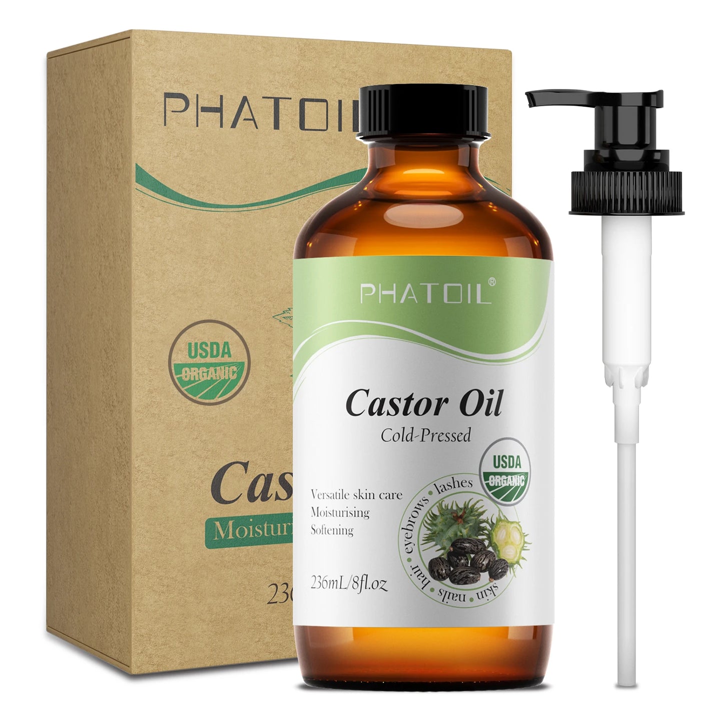 Organic Castor oil,Cold Pressed Unrefined Essential Oil