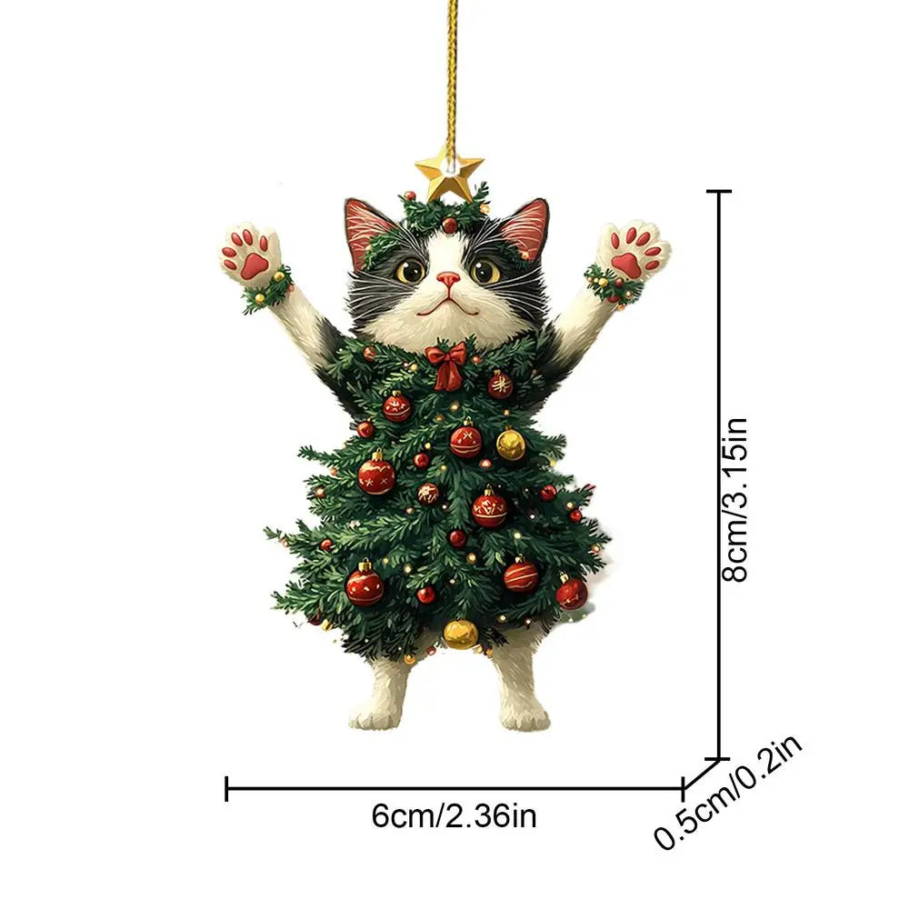 Christmas Tree Cat Pendants