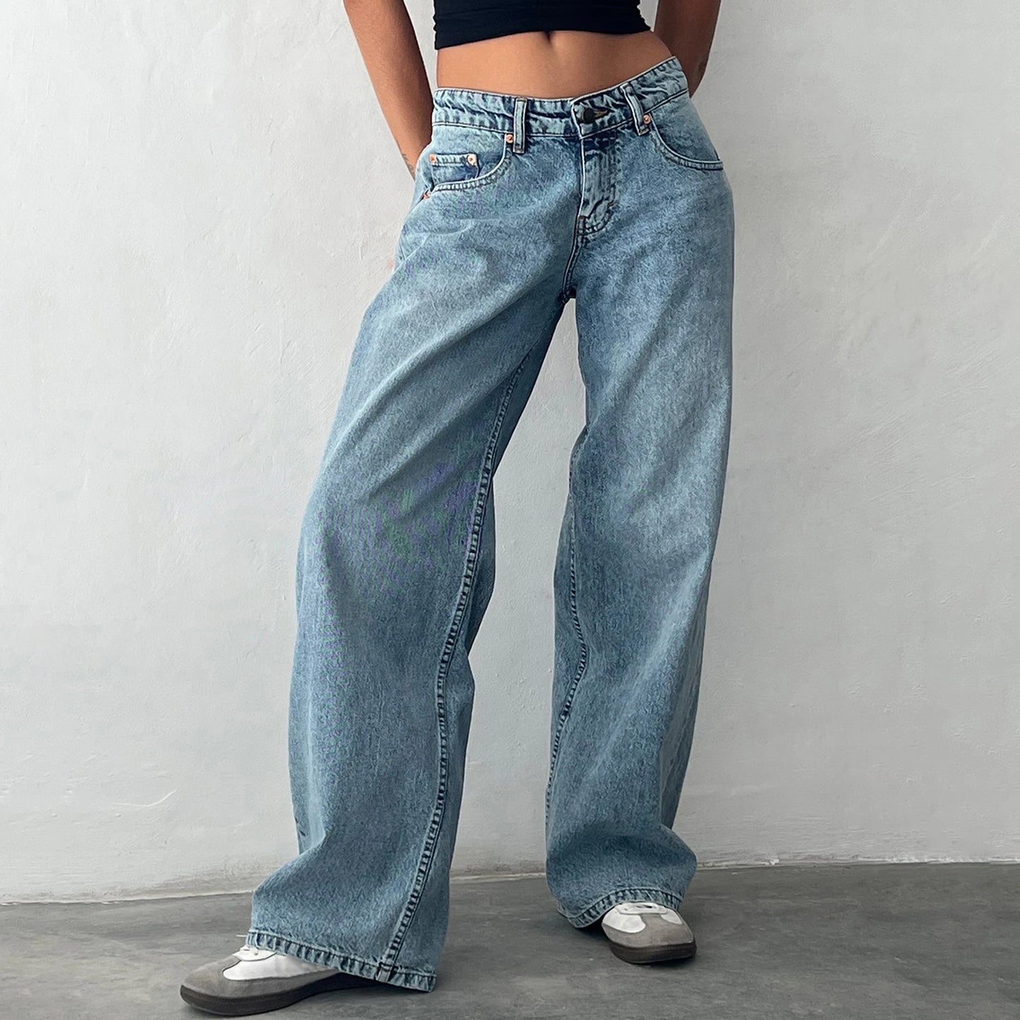 Baggy Trendy Denim Pants with Pocket