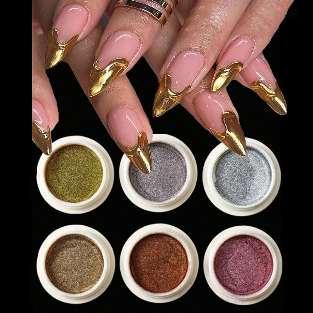Elegant Mirror Chrome Effect Metallic Dust For Nail