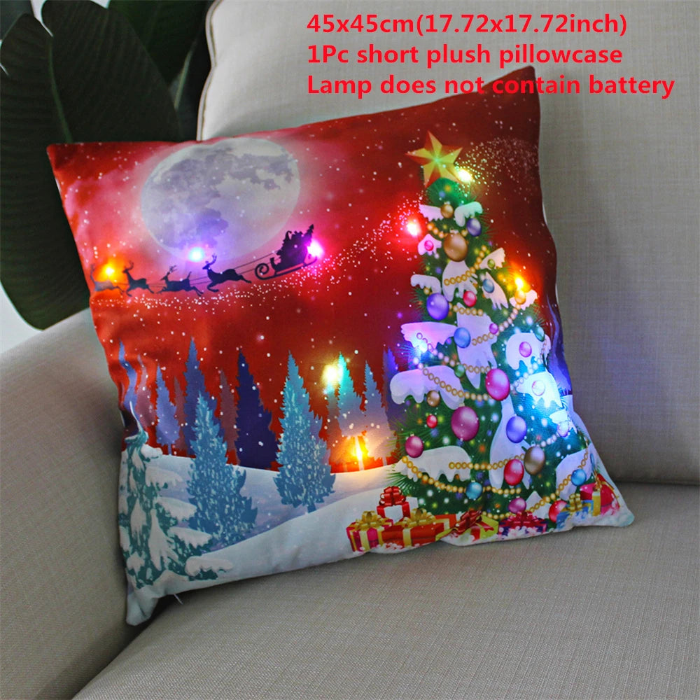 Christmas decoration Catted LED pillow cover