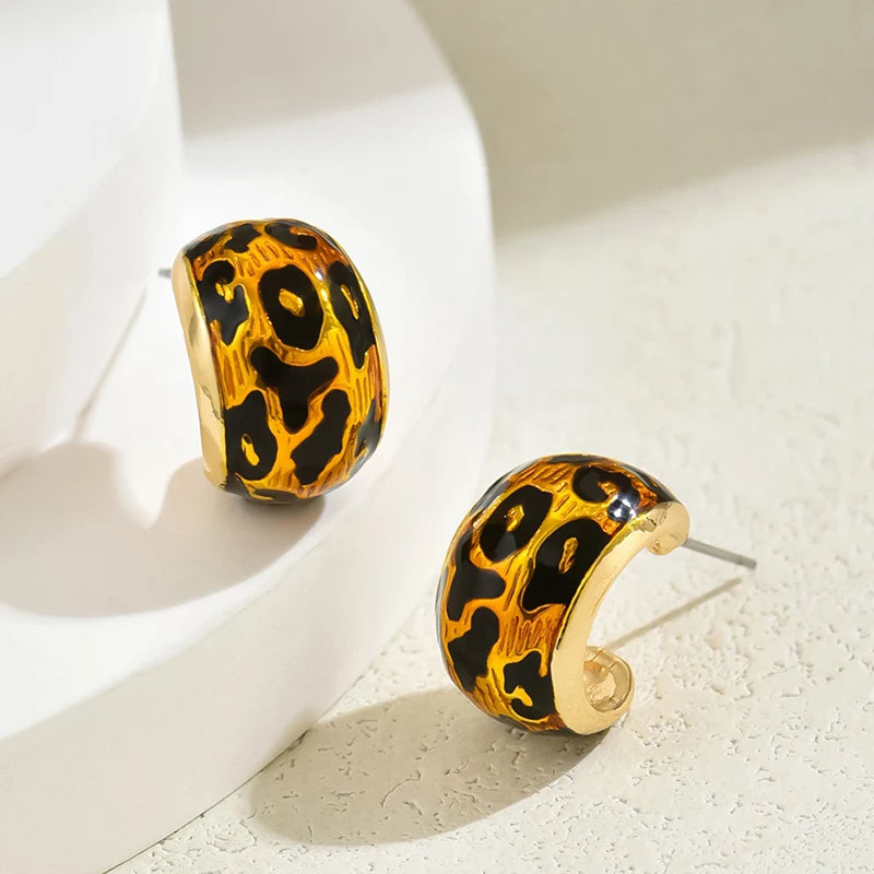 Creative Design Leopard Print Earrings