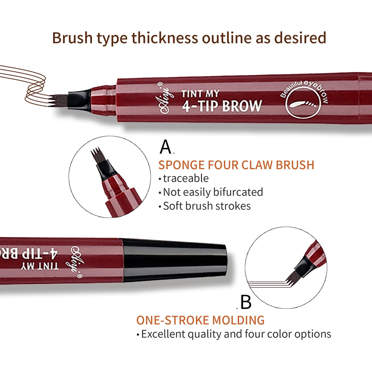 4 fork micro blading eyebrow pencil