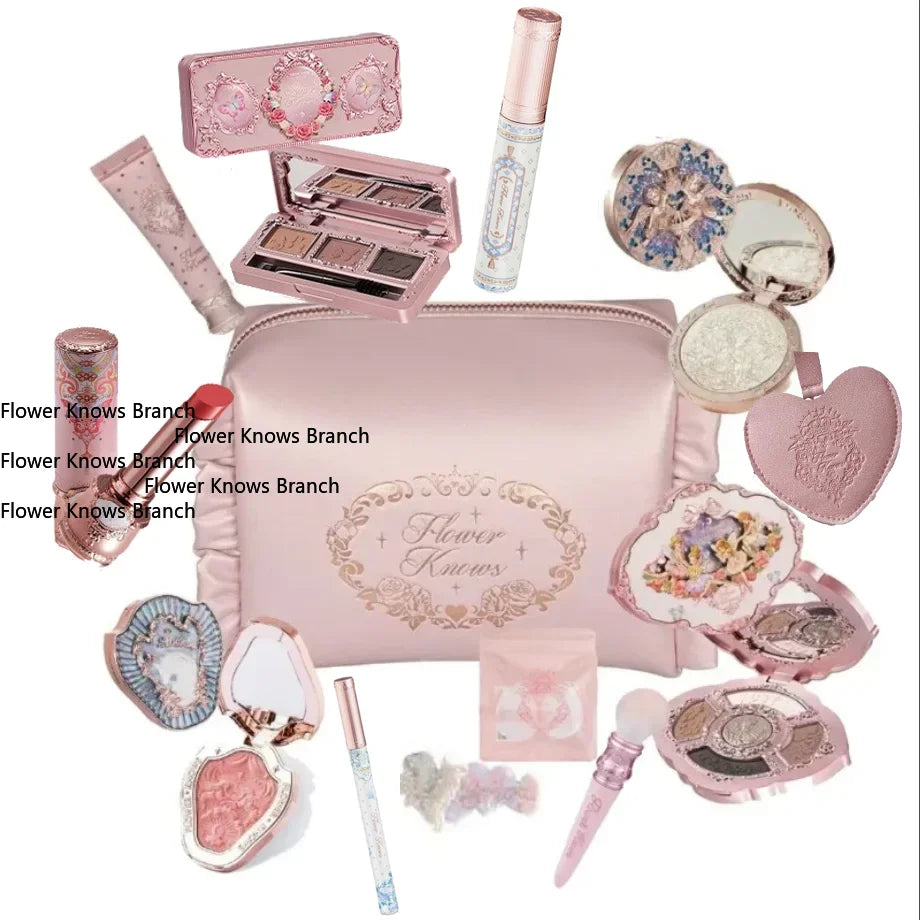 Flower Makeup Eye shadow Highlighter Powder Blush Lip Gloss Kit