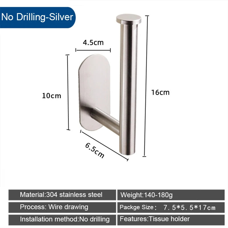 Toilet Paper Holder Wall Mount Kitchen Towel Storage Organizer Wall Roll Paper Phone Shelf Holder Home Bathroom Accessories