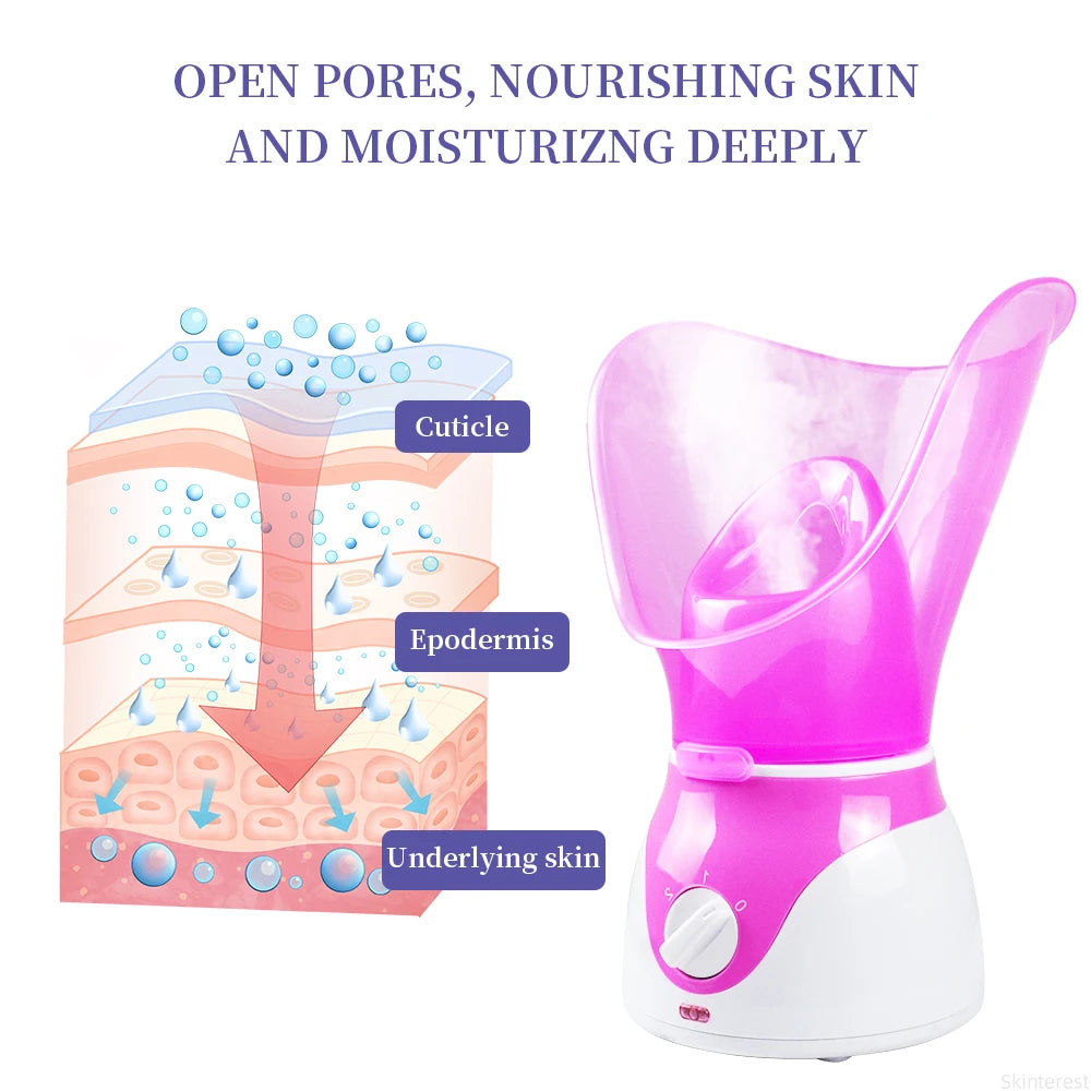 50ML Facial Steamer Nose Steamer Hot Sprayer Face Humidifier Skin Moisturizing Pores Cleansing Skin Deep Hydration Control Oil