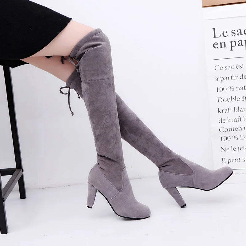 Women Stretch Fabrics High Heel Long Boots