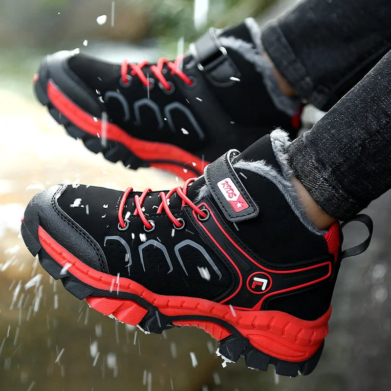 Pu Leather Soft Kids Cotton Shoes