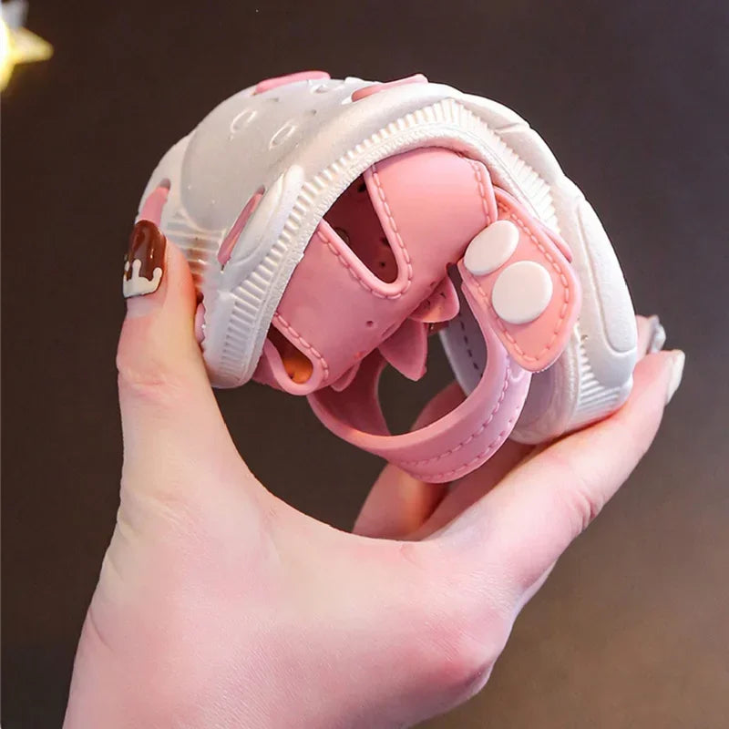 Solid Bow Children's Non Slip Sandals