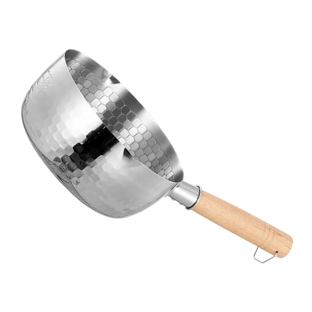 Wooden Handle Soup Pot Stainless Steel Cooking Pot With Lid For Milk Noodle Sauce Baby Food Thickened Stew Pan Kitchen Cookware