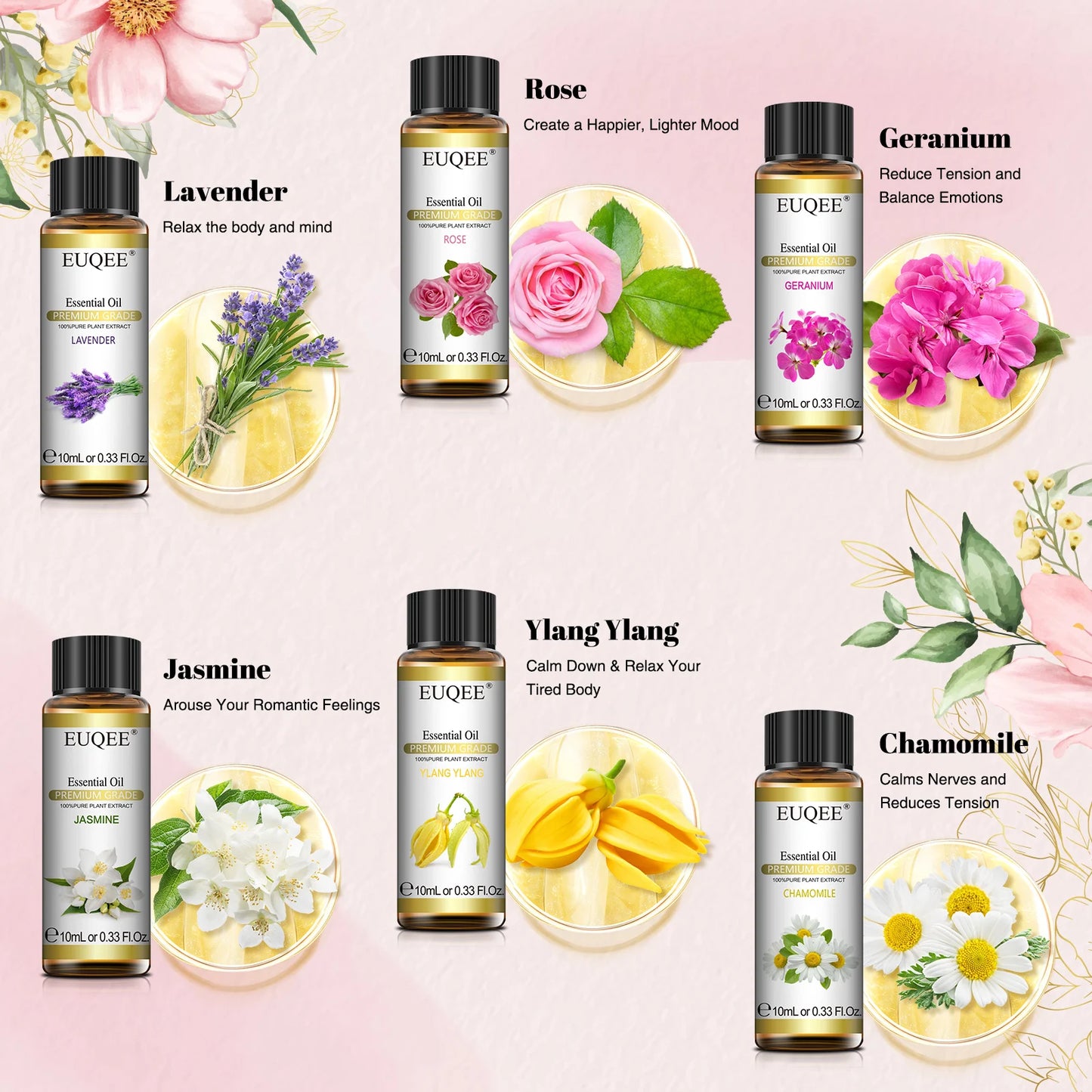 6 Bottles Floral Series Essential Oils Set Candle Making