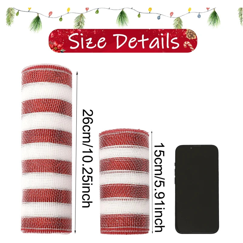 1Roll Christmas Mesh Ribbon DIY Bow