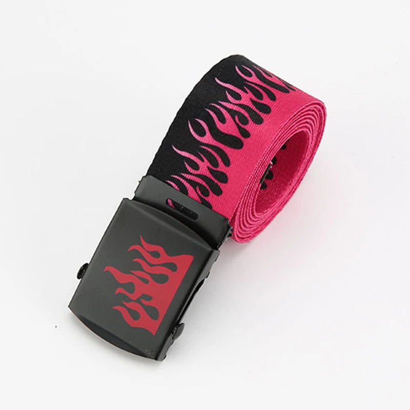 Punk Style Flame Hip-hop Decoration Durable Belt