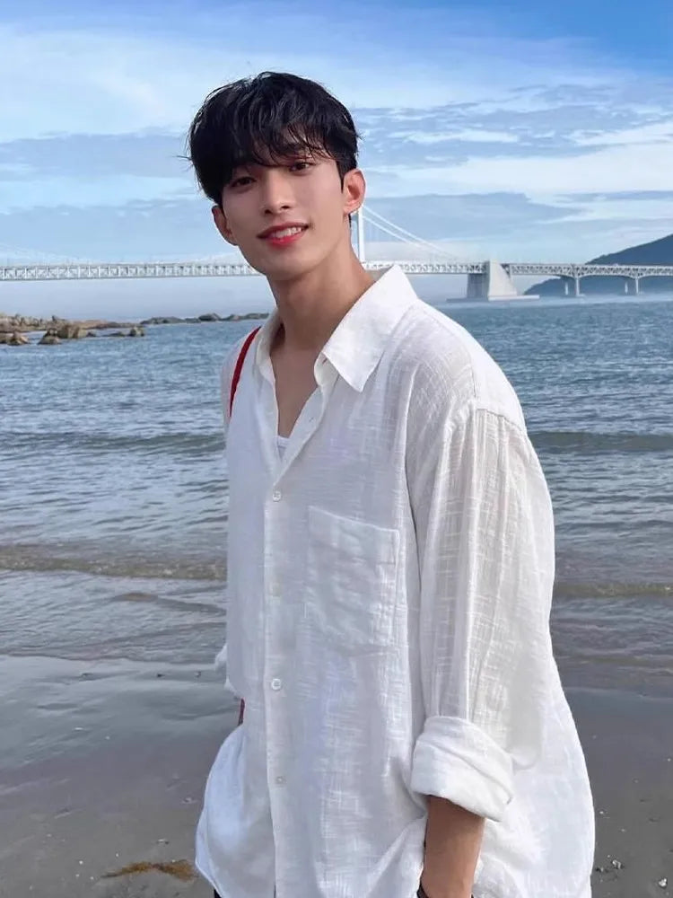 White Linen T shirt For Men