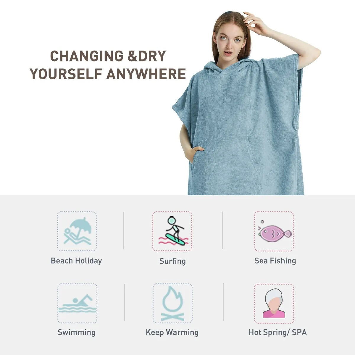 Quick-Dry Towel Hoodie Microfiber