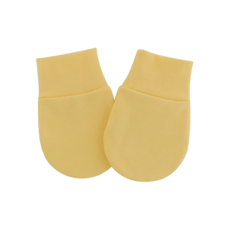 2pcs Baby Anti Scratching Soft Cotton Gloves+Mittens