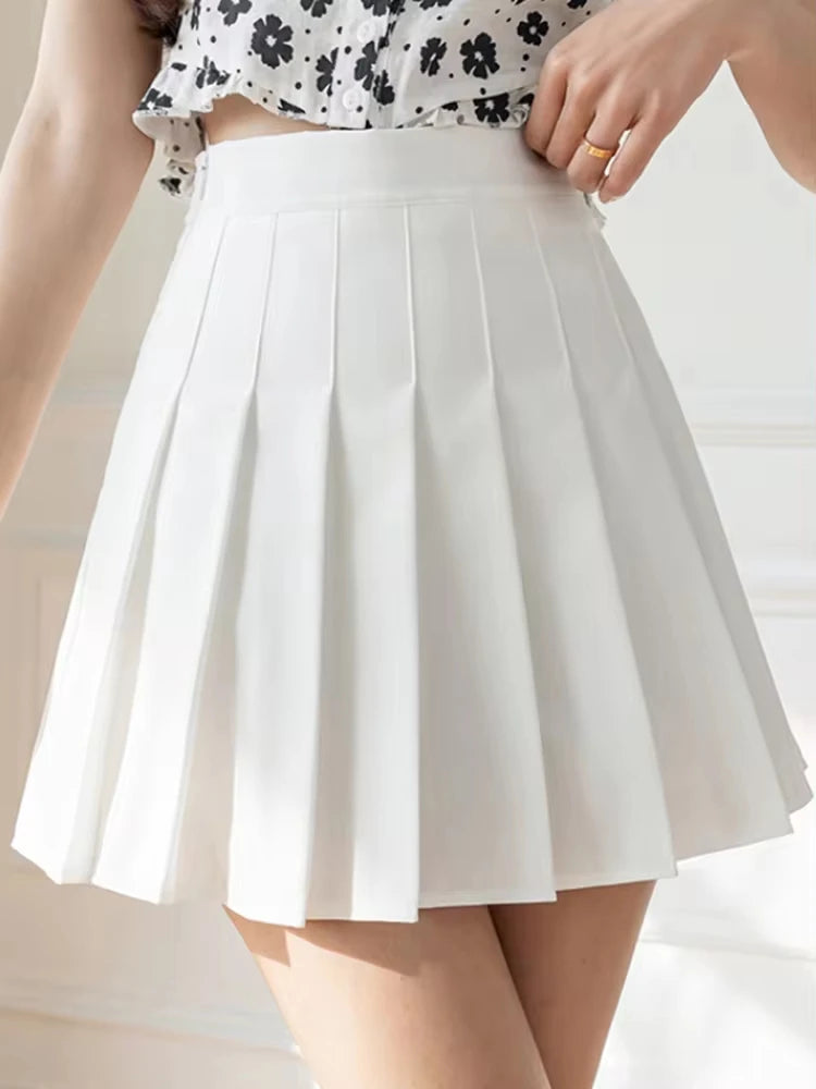 Women Pleated Zipper Girls Dancing Mini Skirts