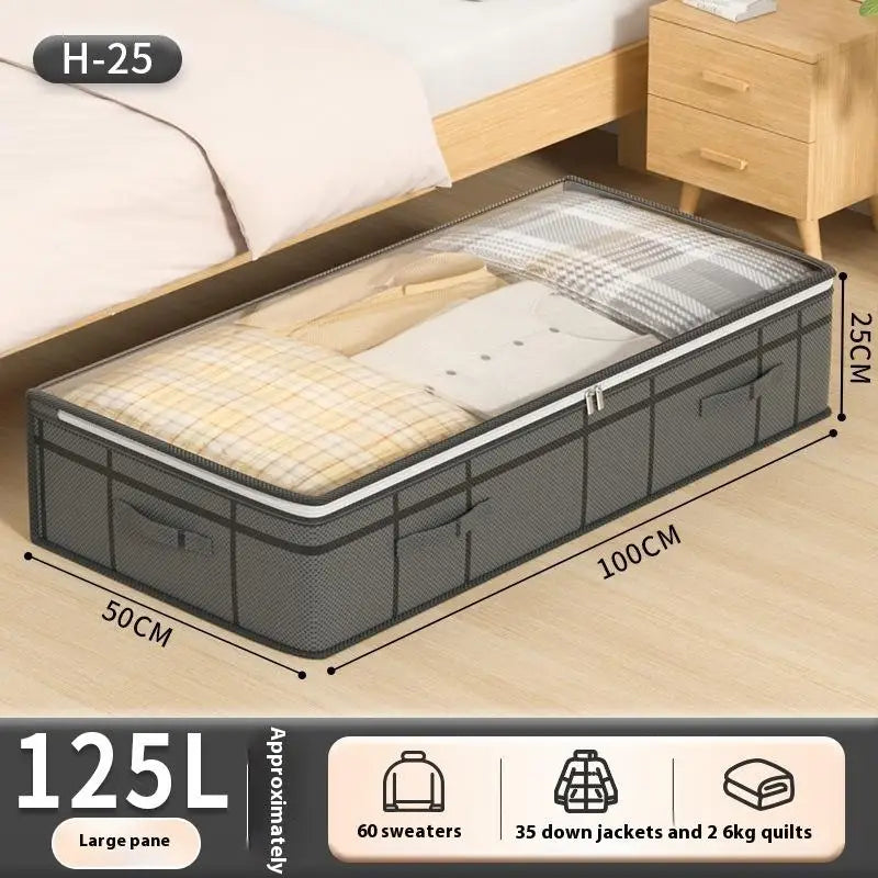 1PC Large Clothes Storage Bag Under Bed Foldable Quilt Clothes Storage Bag Doggy Bag Bedroom Dormitory Organizer Bag