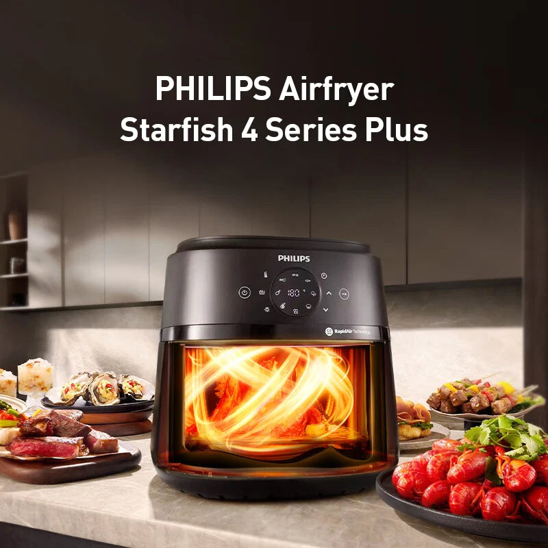 Philips Air fryer NA230 1700W 6.2L 3D Hot Air Circulation Rapid Heating High Performance Panoramic Window BPA-Free Materials