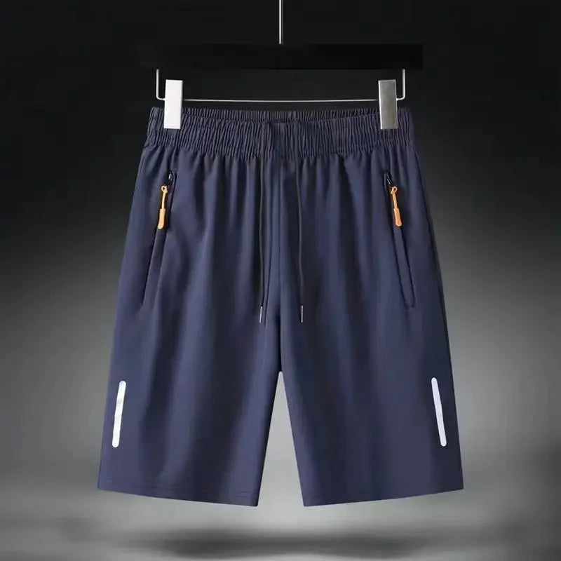 Summer Men Ice Silk Gym Sport Shorts