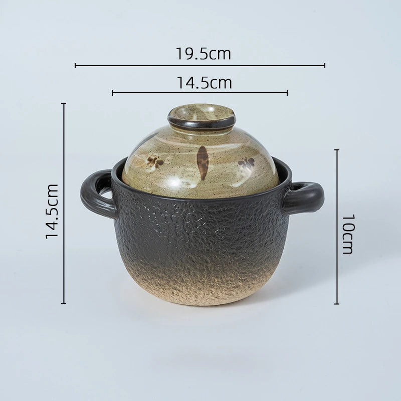 Casserole One Person Earthenware Japanese Style High Temperature Resistant Stew Pot Gas Rice Noodle Congee Tile Pot