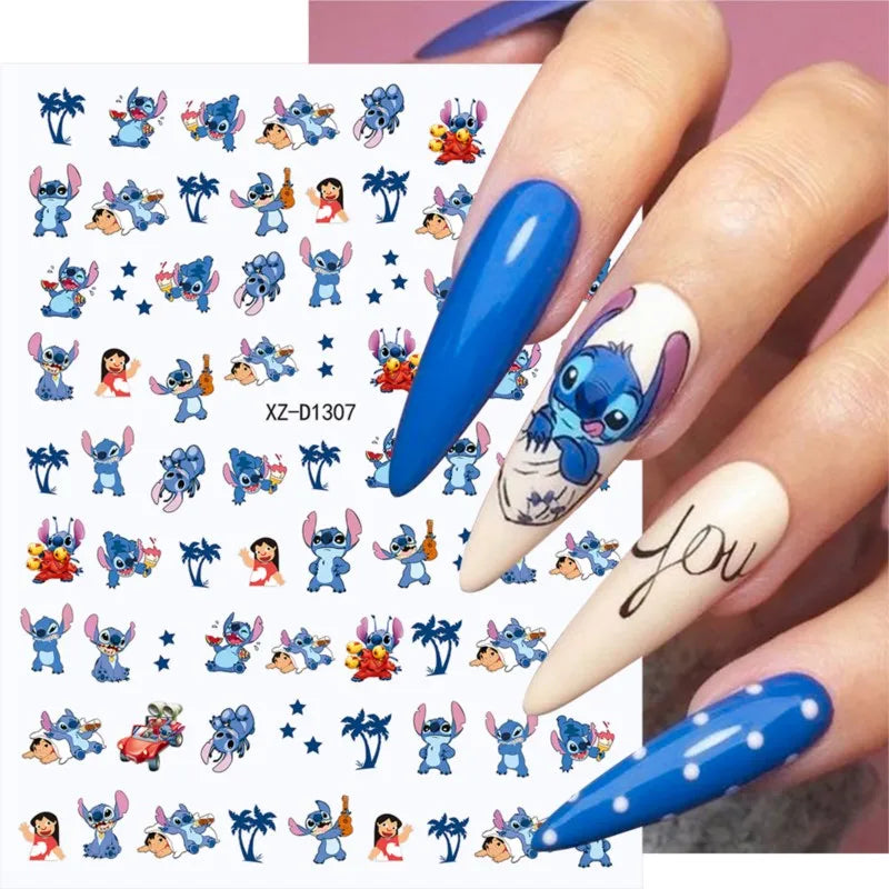 12 sheet Cartoon Stitch Angel Nail Stickers