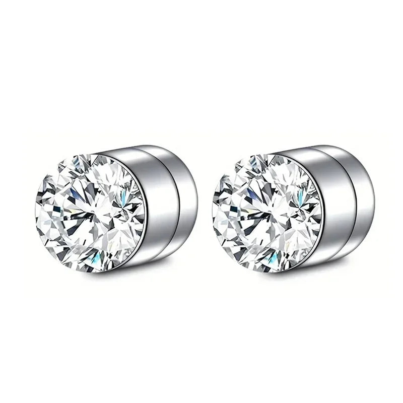 1 Pairs Crystal Strong Magnetic Ear Stud