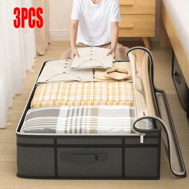 fold-able bed bottom storage bag