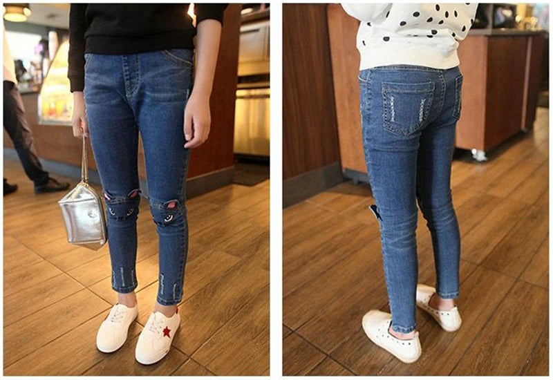 Casual Denim Long Fashion Kids Skinny Trousers