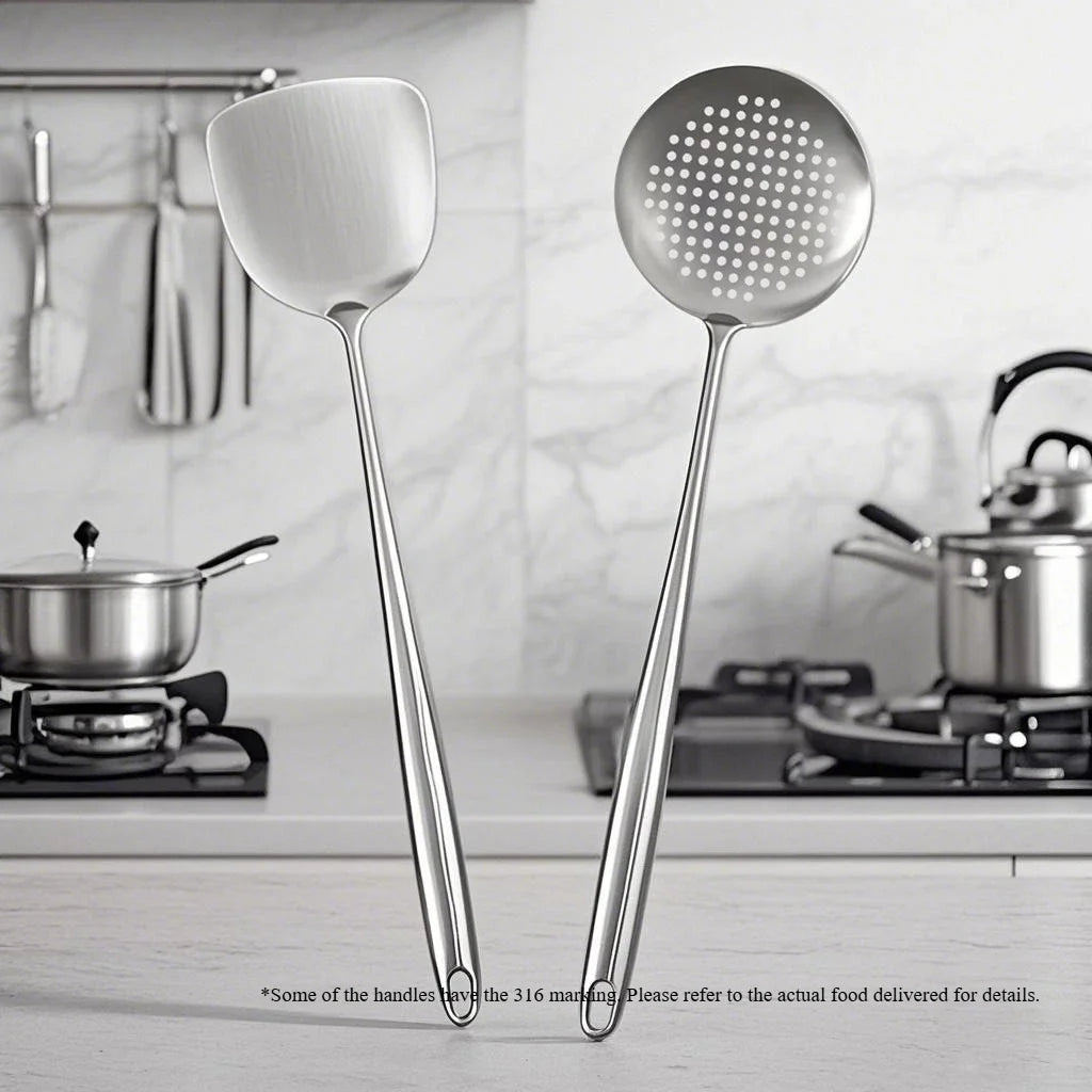 316 Stainless Steel Wok Spatula Metal kitchen utensils Slotted Turner Spoon Ladle Cooking Tools Utensil Set Kitchen Accessories