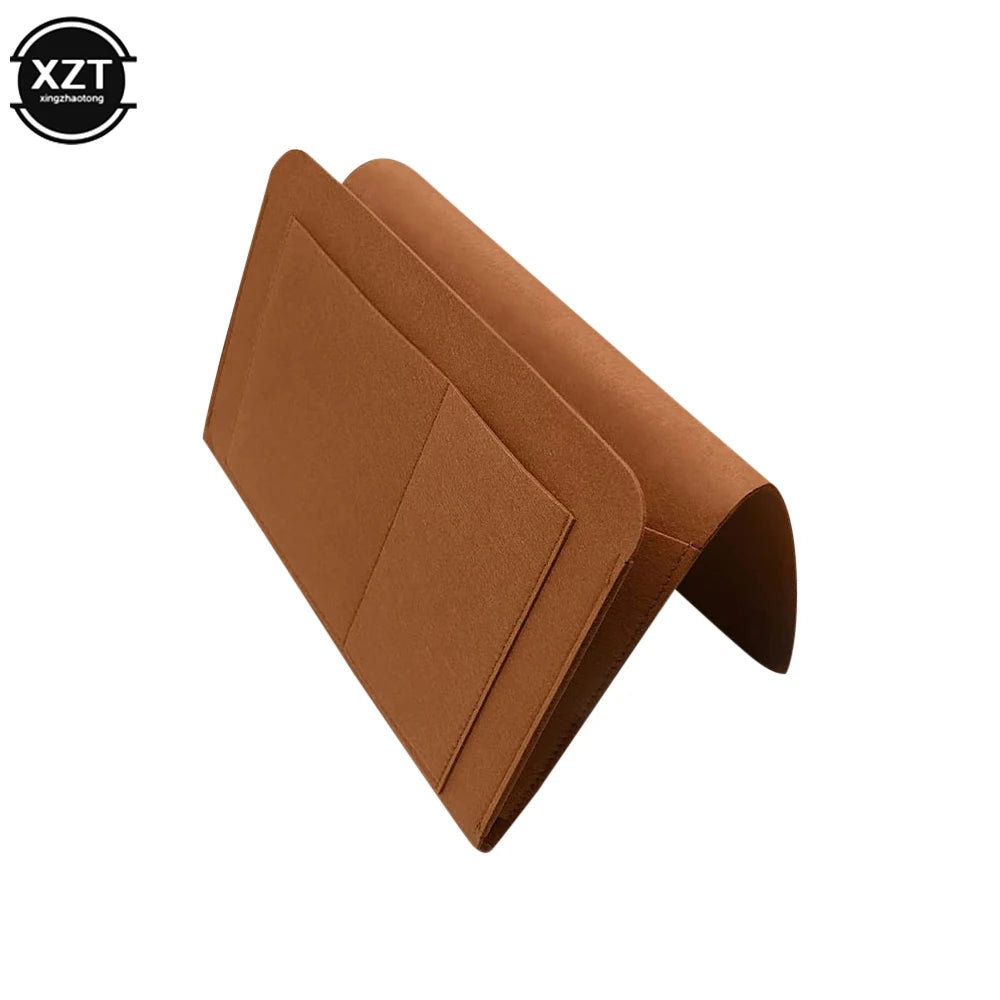 1pc Felt Bedside Storage Organizer Phone Book Magazine Holder Pockets Hanging Storage Bag Baby Tissue Box For Bed Sofa Side Pouc
