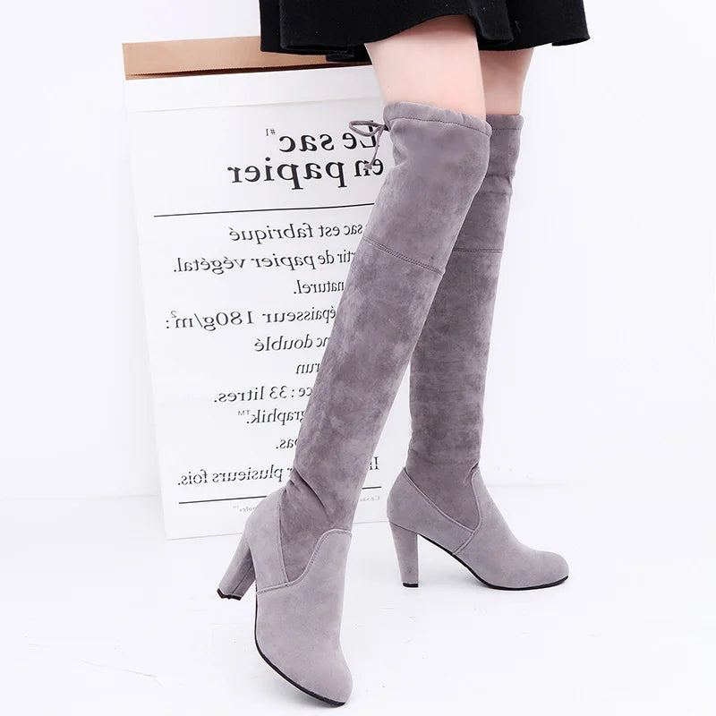 Women Stretch Fabrics High Heel Long Boots