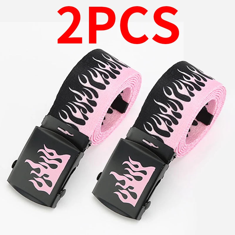 Punk Style Flame Hip-hop Decoration Durable Belt