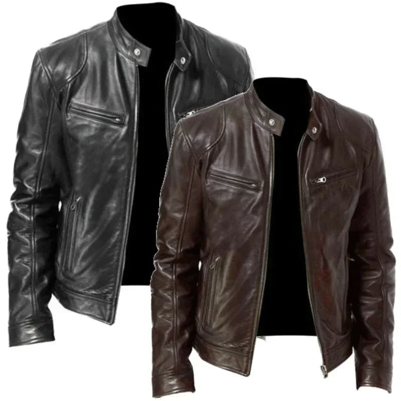 Winter Fashionable PU Leather Men Jacket