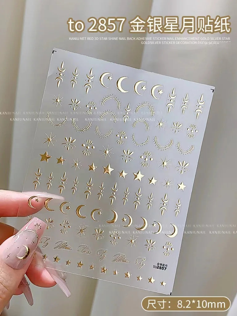 3D Star Nail Art Stickers