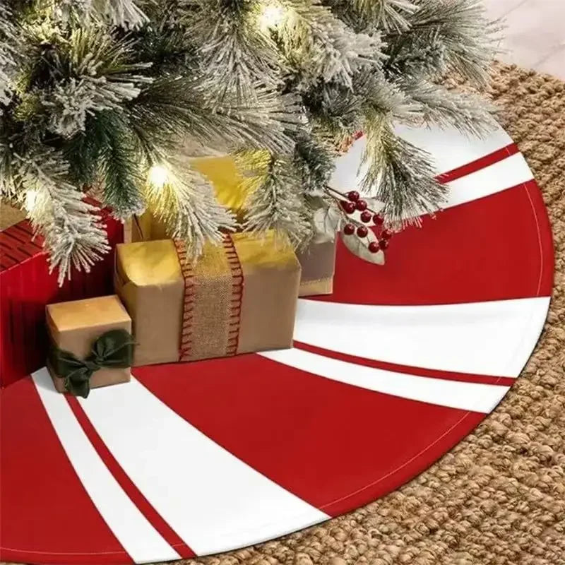 Christmas Tree Skirt Classic Red White Peppermint