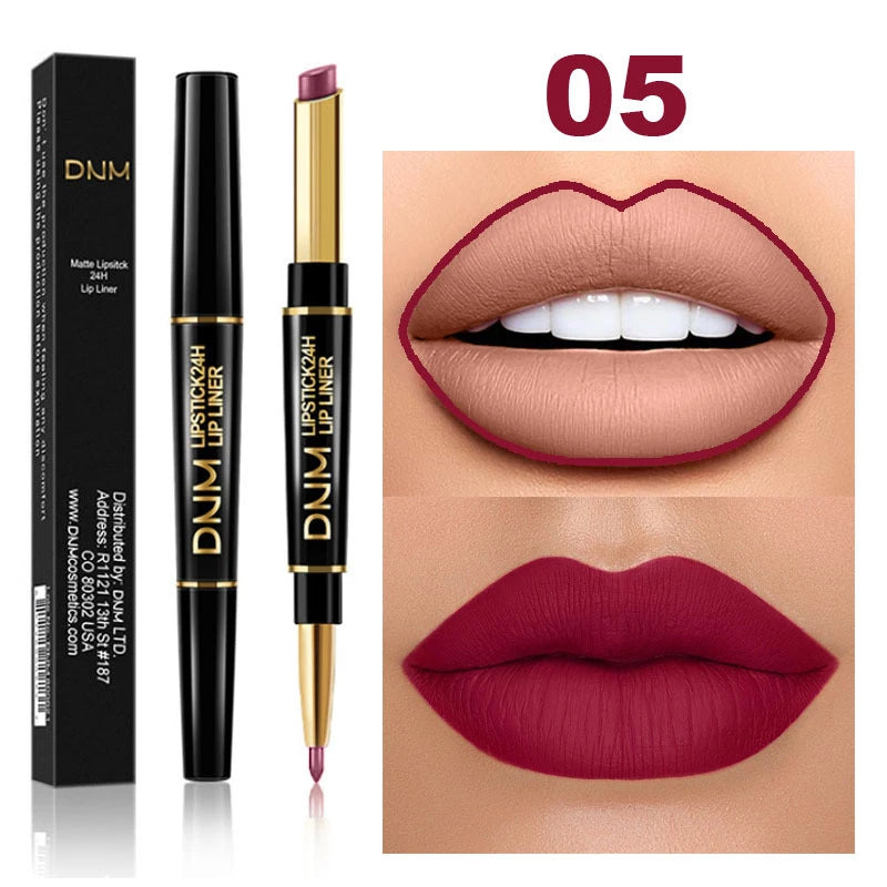 2 In 1 Matte Lipstick Double Head Lip Liner