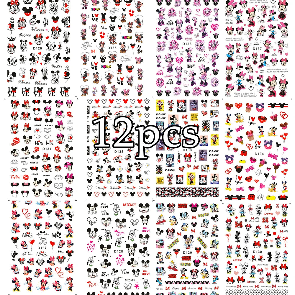 12 sheet Cartoon Stitch Angel Nail Stickers