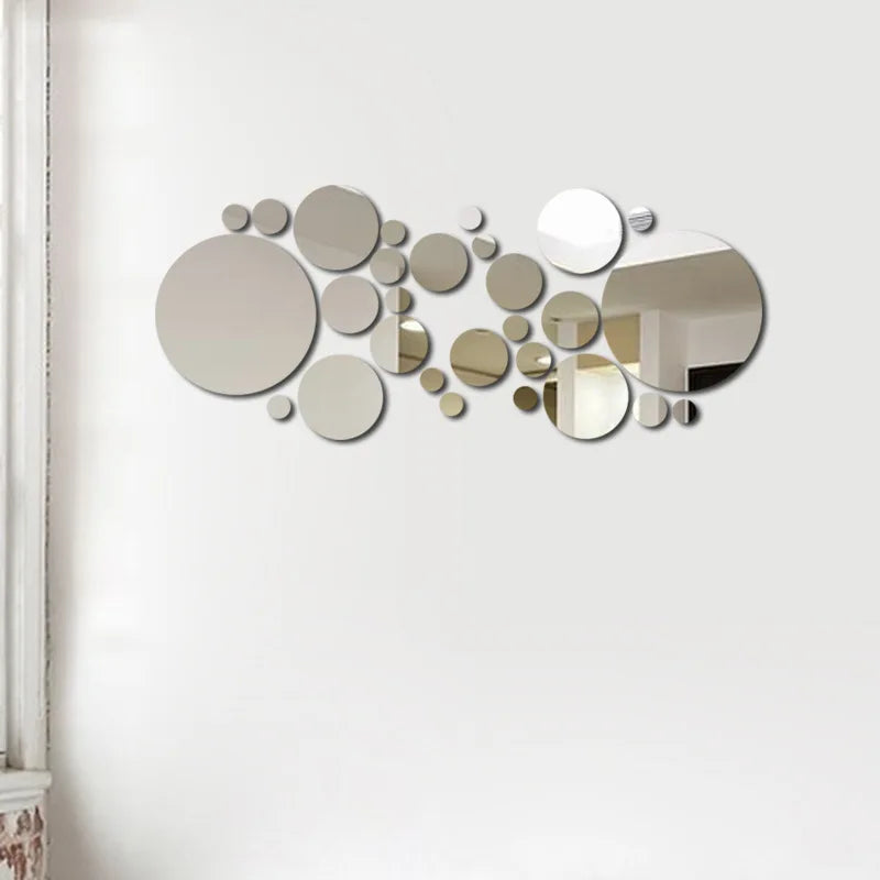 26 PCs 3 D Acrylic Mirror Wall Sticker