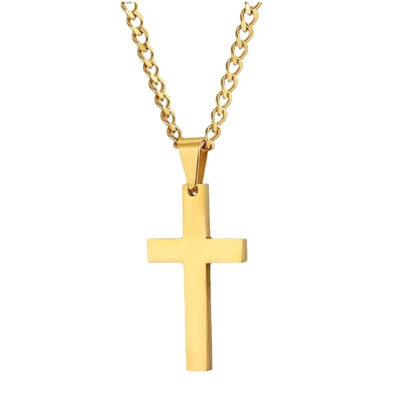 Dark Cross Block Necklace Pendant Bracelet Ring Set