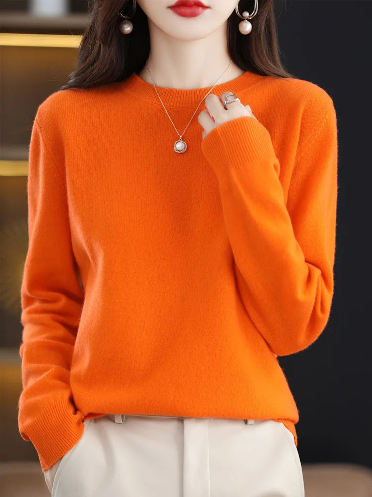 Merino Wool Elegant Cashmere Jumper Tops