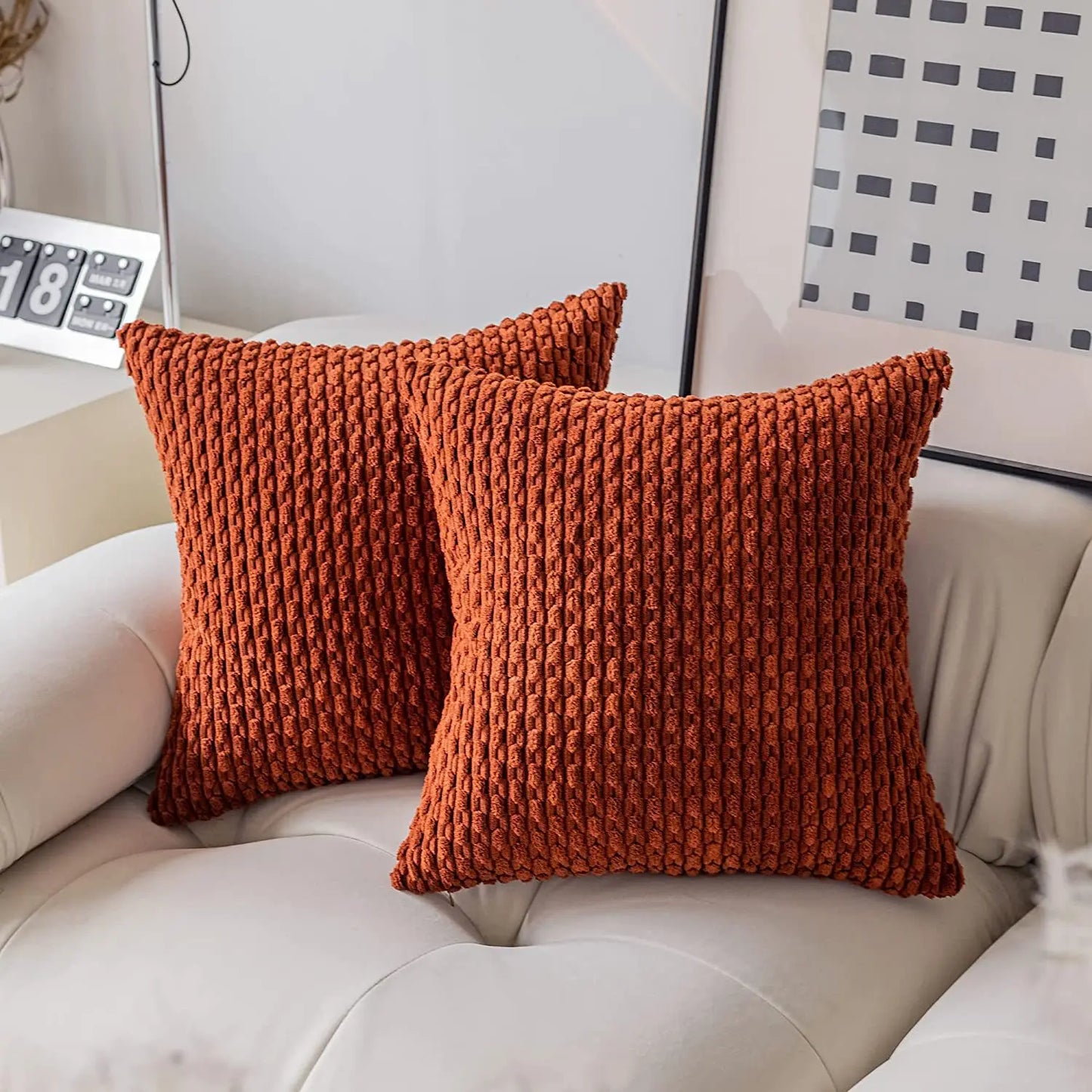 Soft Striped Fall Pillow