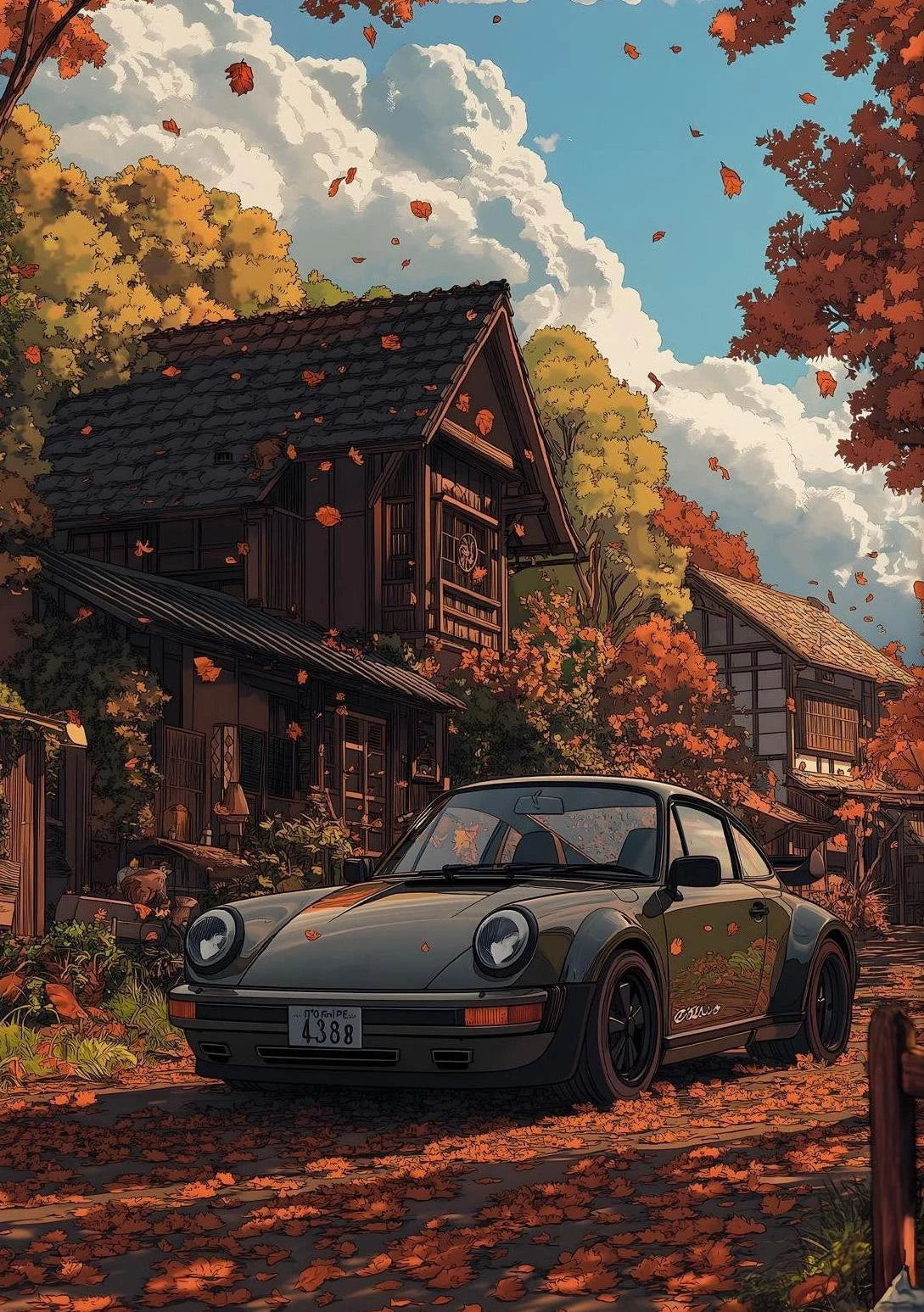 Classic Porsche 911 Alpine Drive Poster Retro Alpine Trip Cartoon Prints Canvas Painting Wall Art Picture Home Living Room Decor