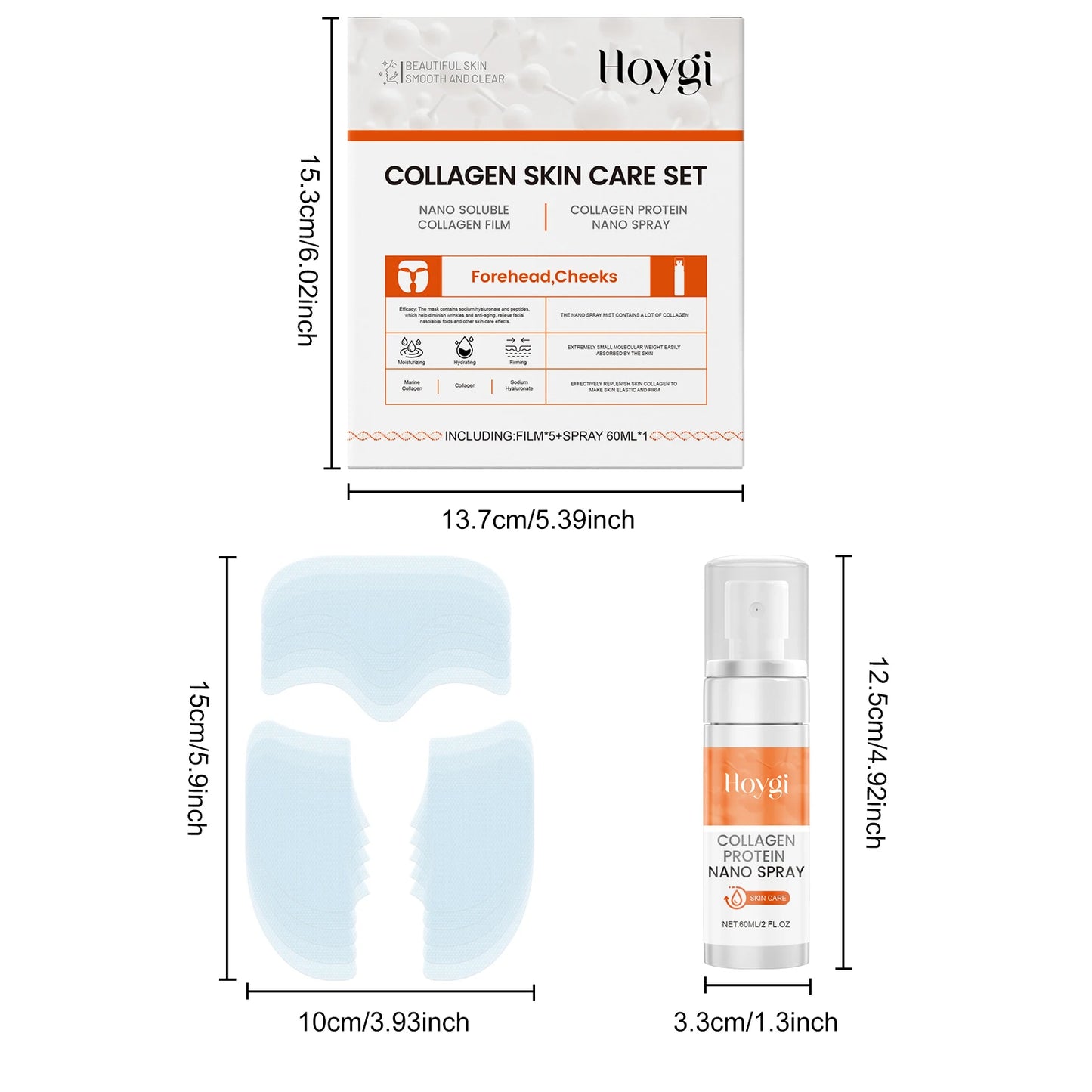 Nano Soluble Collagen Face Mask Serum Spray Set